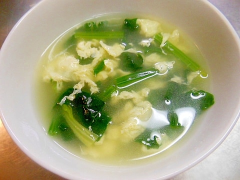 簡単時短!ほうれん草と卵の鶏がらスープ